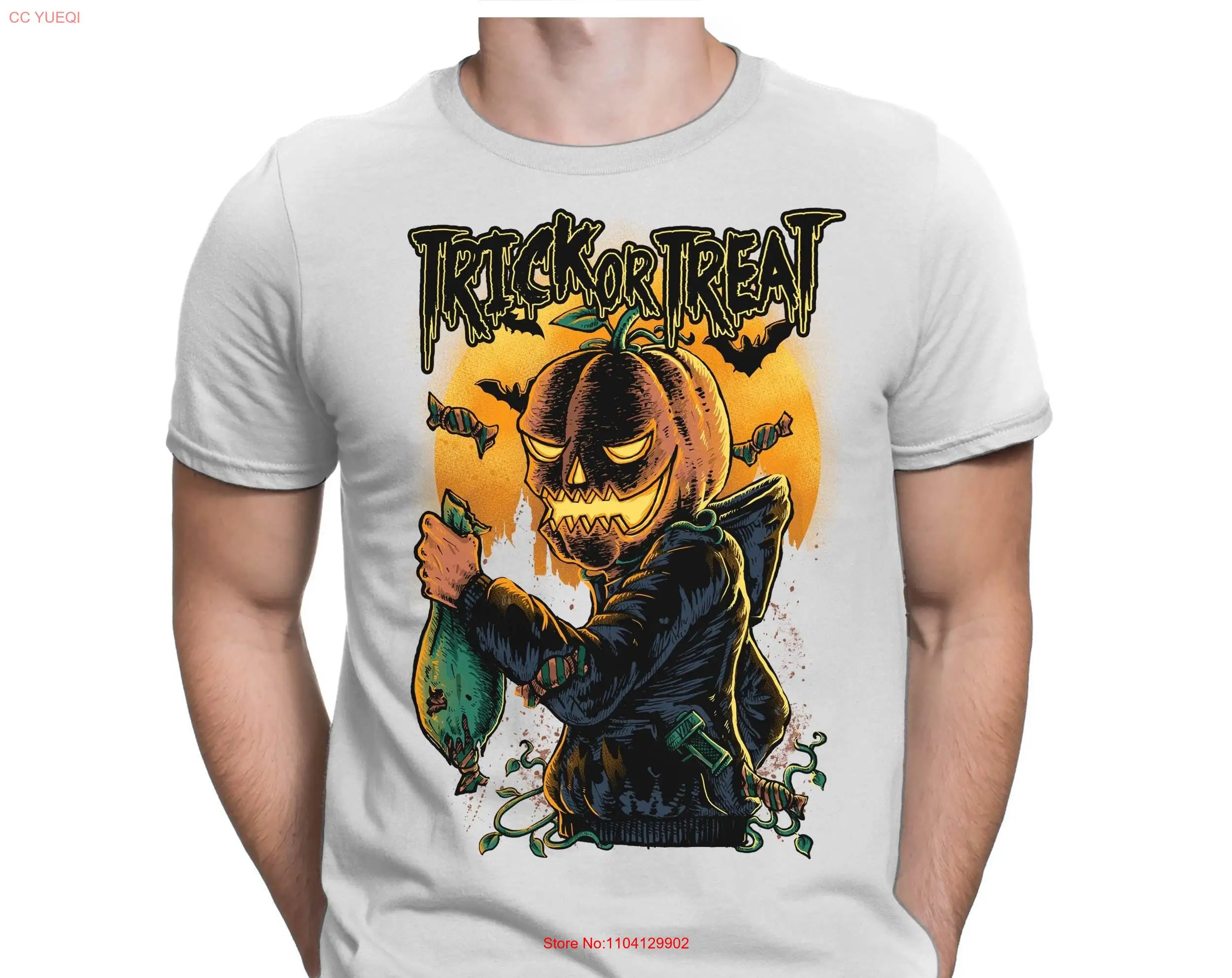 

Trick Or Treat Halloween Men's Fun T Shirt Small to 4XL PAPAYANA long or short sleeves
