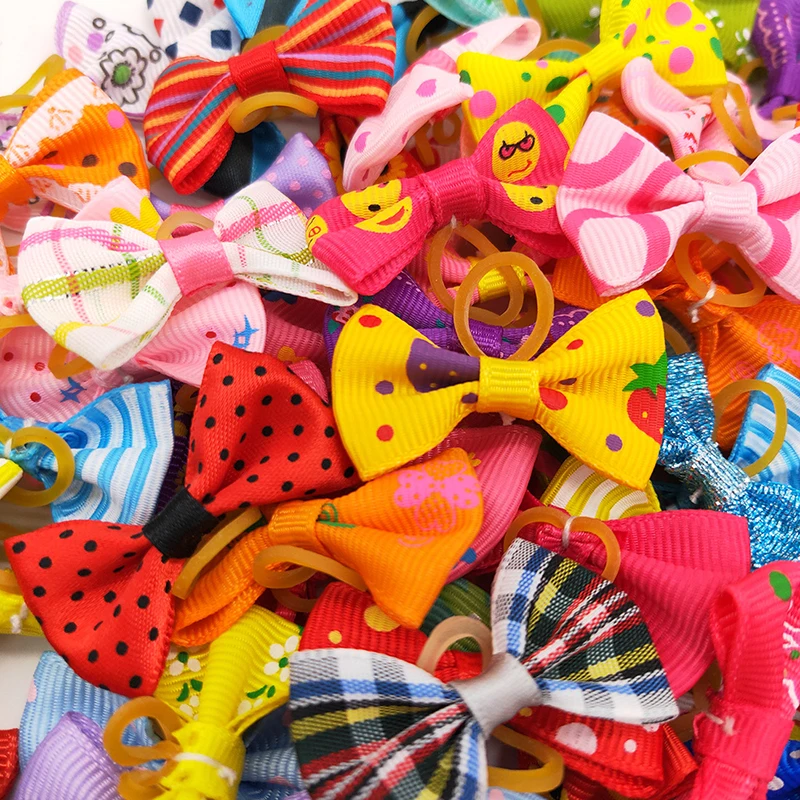 10/20pcs Pet Accessories Dog Hair Bows Cat Dog Hair Bows Mix Colours Small Dogs Hair Rubber Bands Dogs Grooming Accessories