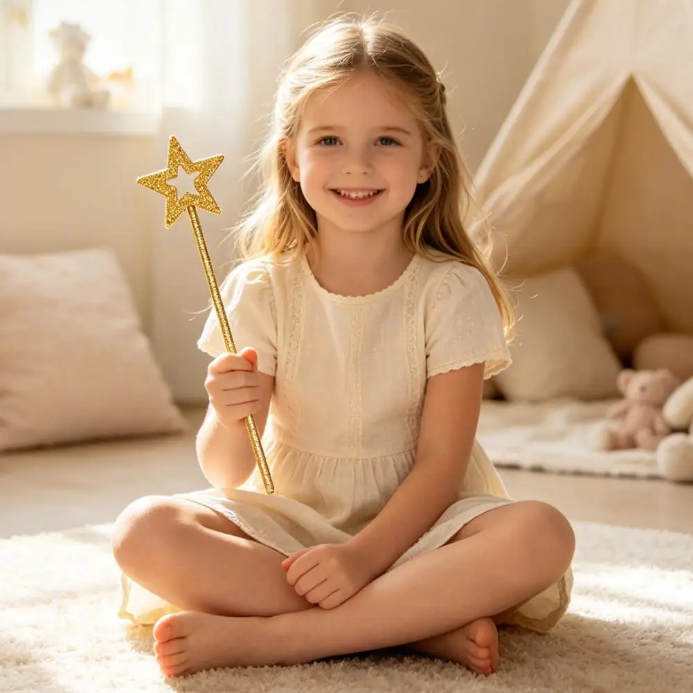 Stage Costume Accessories 13 Inch Sparkly Fairy Wand for Kids Rhinestone Star Magical Stick Princess Role Play for Halloween