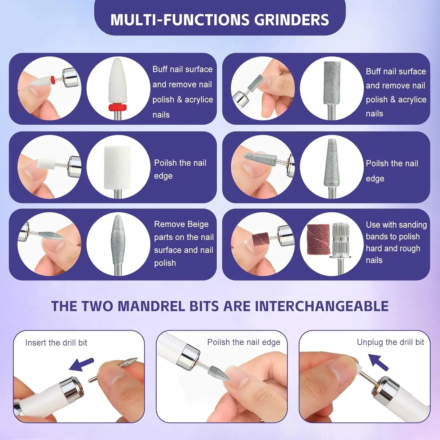 Professional Electric Nail Drill Machine for Manicure & Pedicure – Nail Grinder, Polisher & Cuticle Remover – Home & Salon Use