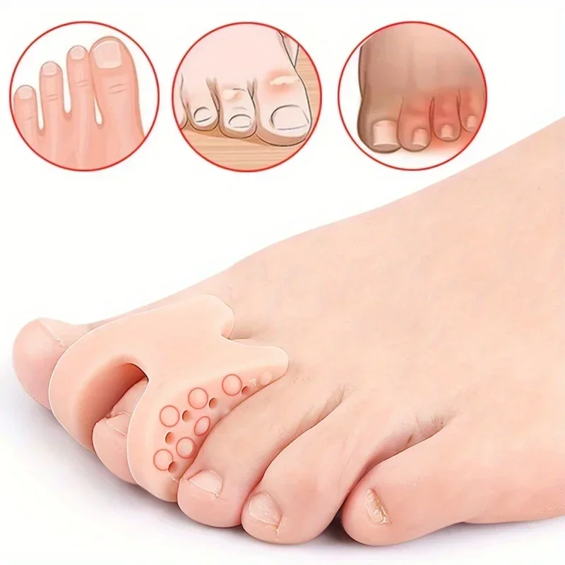 Two soft rubber toe spacers suitable for both men and women, a big toe spacer, and a toe pad for daily use image 3