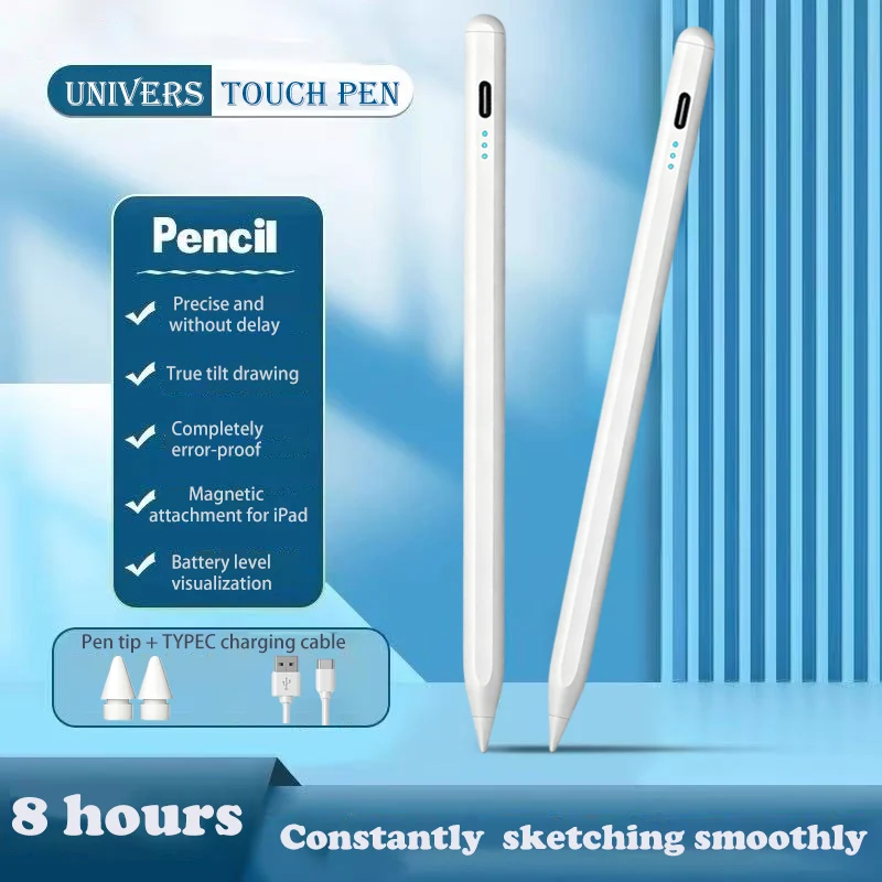 

Flat-Panel Touch Pen Stylus for Apple Pencil Palm Rejection Compatible with iPad pro Mini Air 2025 2022-2018 Stylus for Apple