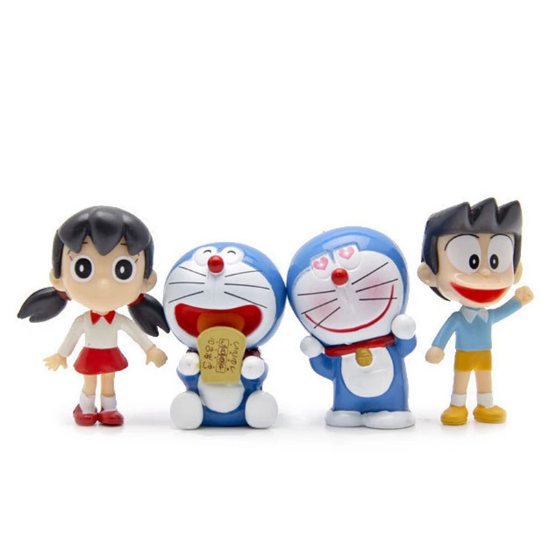 8ks sada japonec anime doraemon mini cifra modelka hraček sue nobi dorami plastový pvc bh sbírání obtisk rekvizity roztomilá panenka