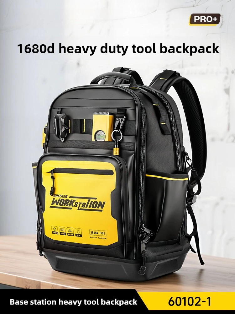 

Tool Backpack Double Shoulder Weak Electrician Canvas Multifunctional Storage