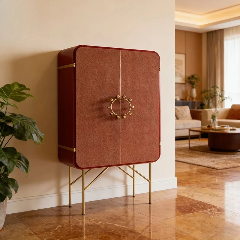 

High-end designer solid wood lockers, villa home living room modern minimalist art decorative cabinets