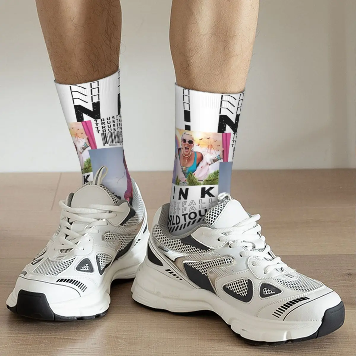 Fashion Women Men Cool Singer Pink P!nk Crew Socks Pop Songs Product Football Socks Cute Wonderful Gifts