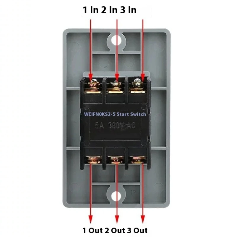 QKS2-5 Interruttore a pulsante Interruttore di avviamento per trapano da tavolo Interruttore di avviamento a pannello di grandi dimensioni Interruttore di bloccaggio isolato di arresto