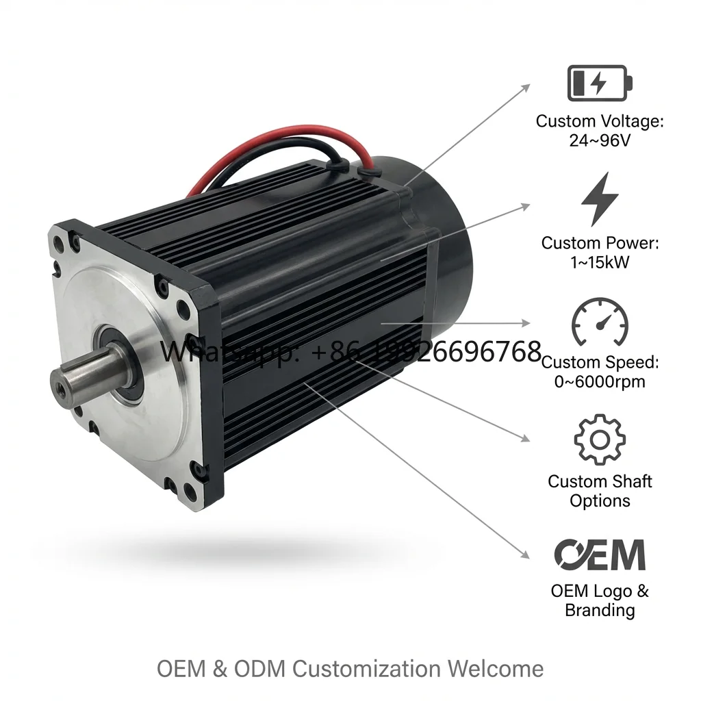 High Quality 96V 15KW IP67 Waterproof Permanent Magnet Speed 6000 RPM Brushless Motor for Electric Forklift