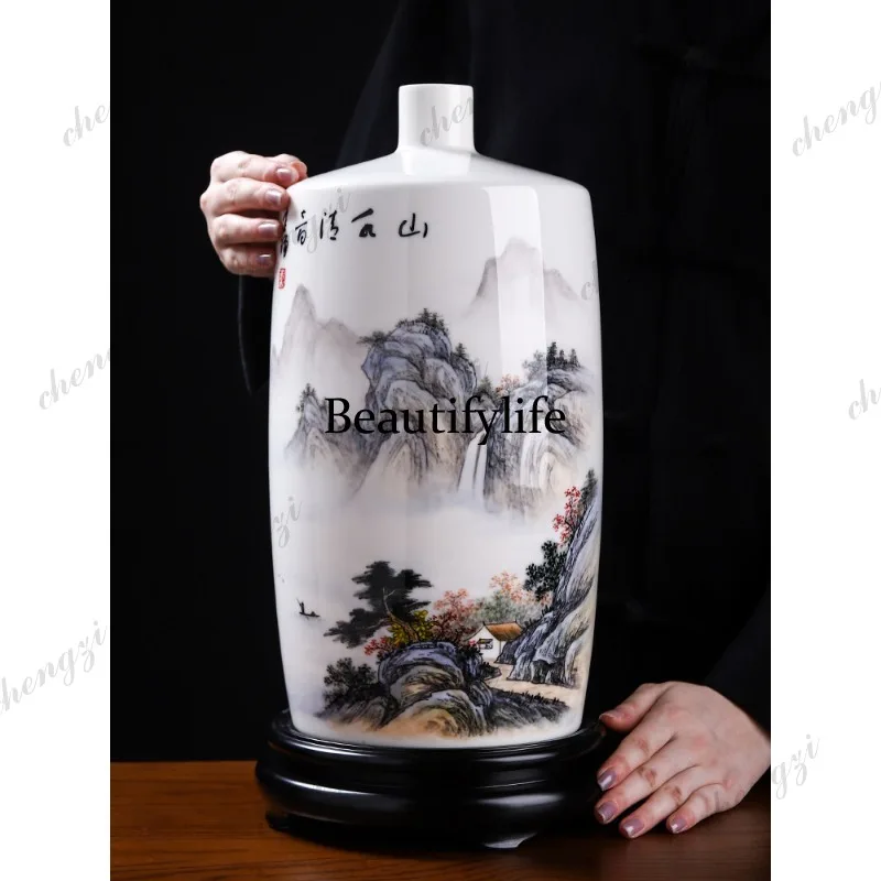 A95 national style hand-painted ceramic vase home living room study Bogu frame ornament