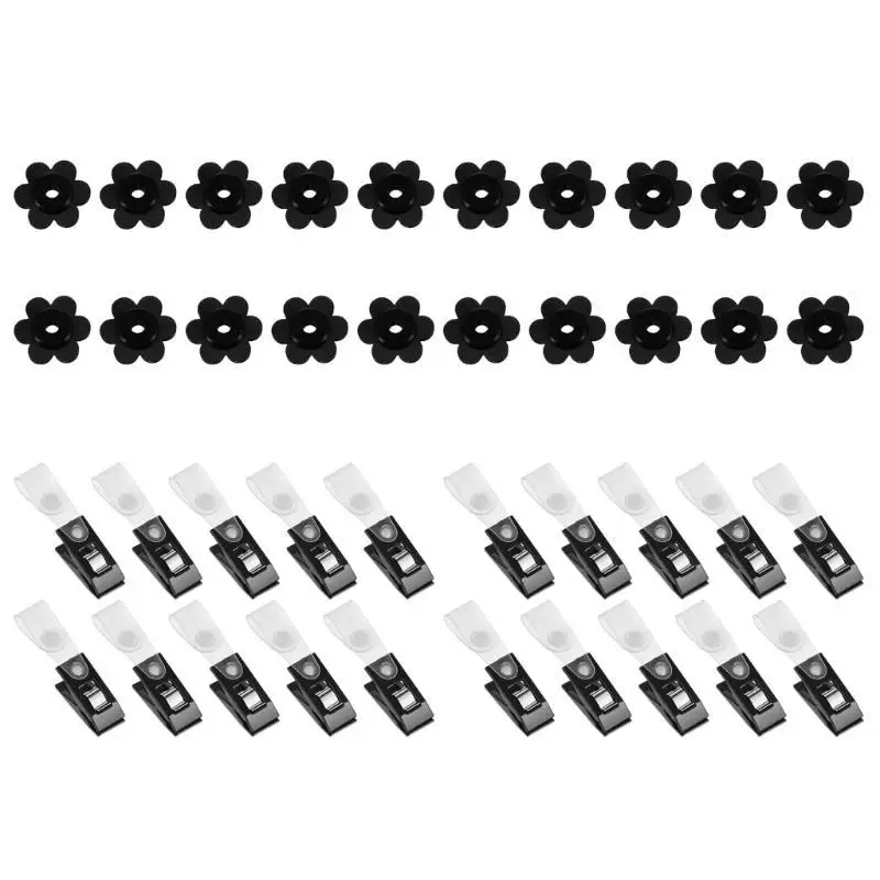 E8BD 20 Pieces Garden Flagpole Accessories for Secure Flag Display Small Flags Holder Clip and Plums Blossom Stoppers