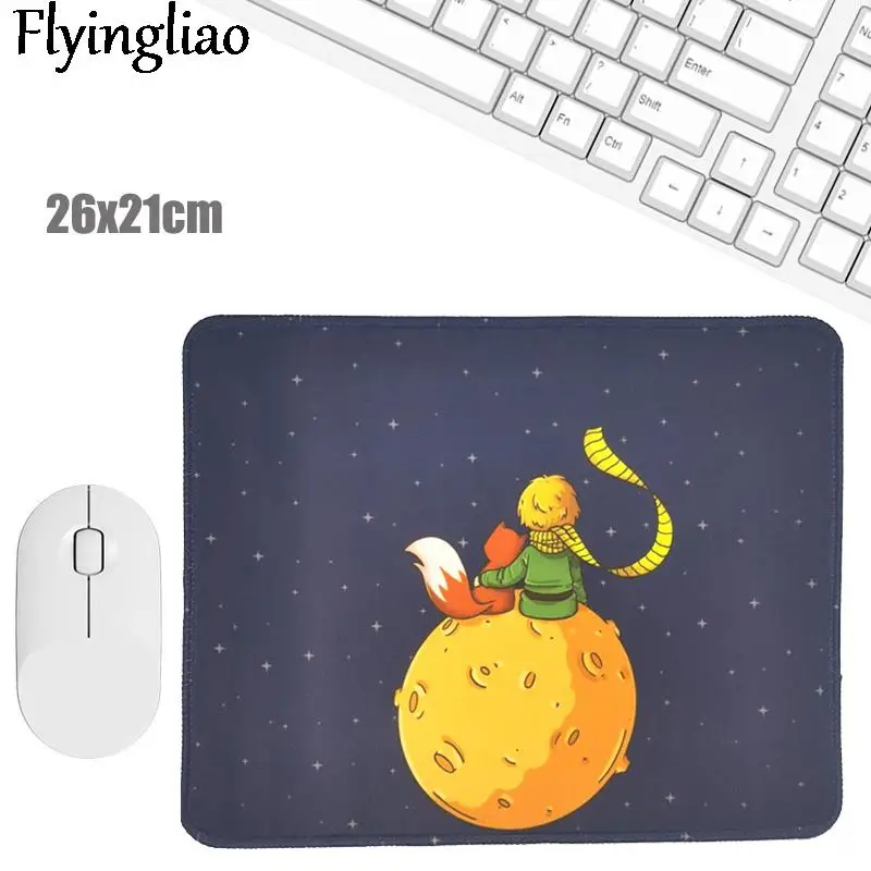 Moon Fox Little prince Creative Office Keyboard Pad Kawaii Laptop Mouse Mat Anti Slip Desk Mats Custom Desk Pad