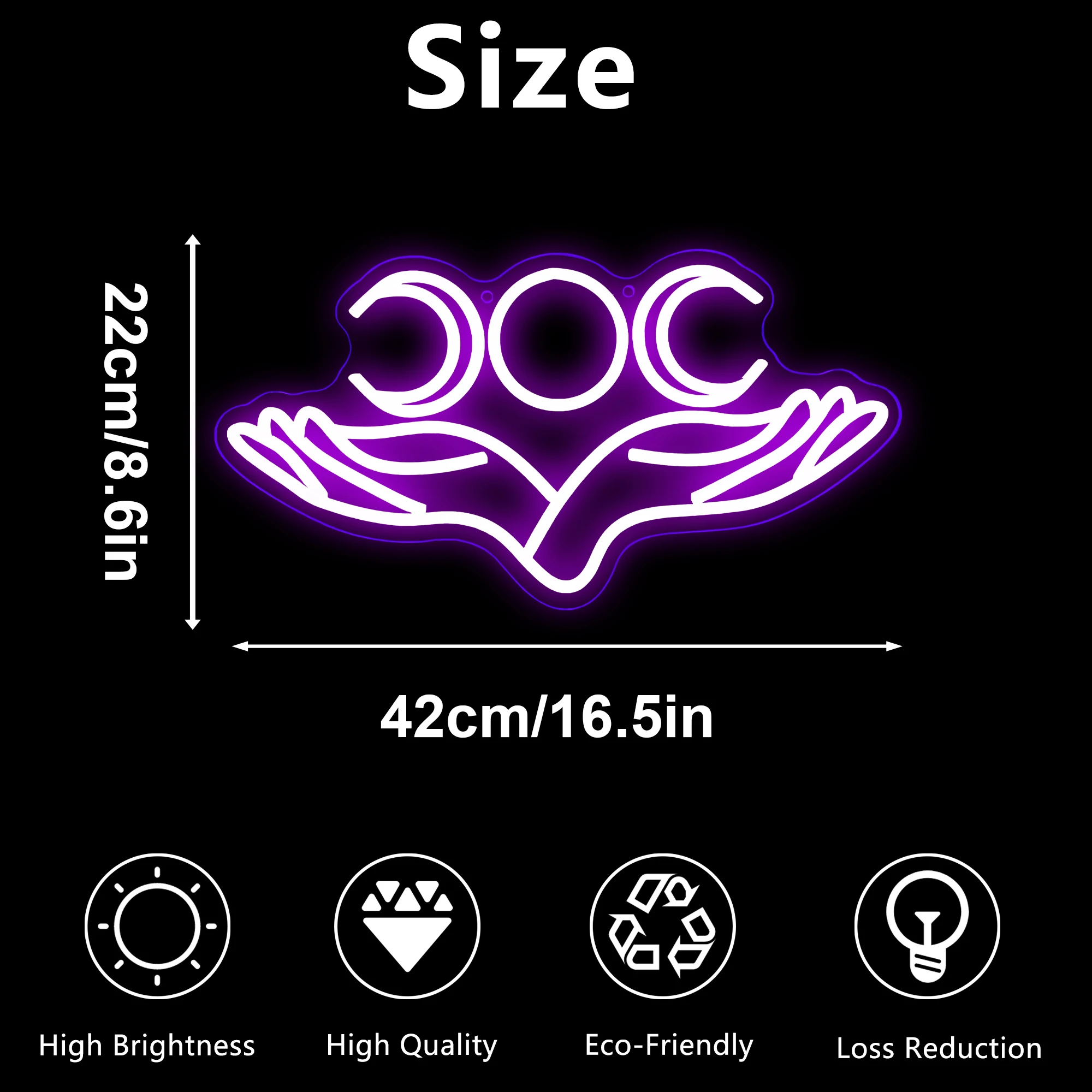 Signe néon violet "x8.6" avec USB/interrupteur, signe de lumière LED de mois soutenu à la main, décor lumineux