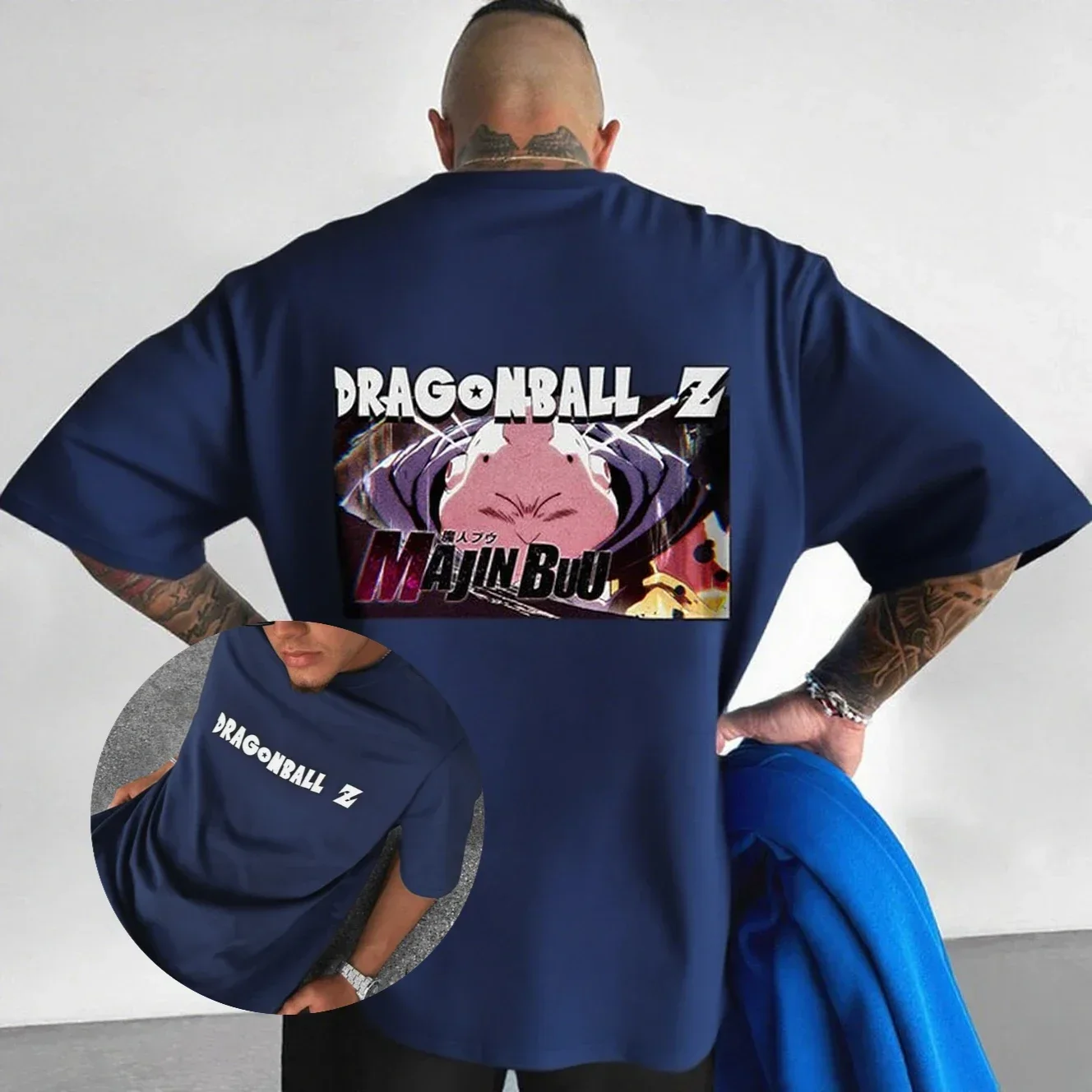 Camiseta de Dragon Ball Z Majin Buu para hombre, ropa de calle informal de gran tamaño, camiseta de manga corta con estampado gráfico de verano, Top de hip hop Y2k 2026