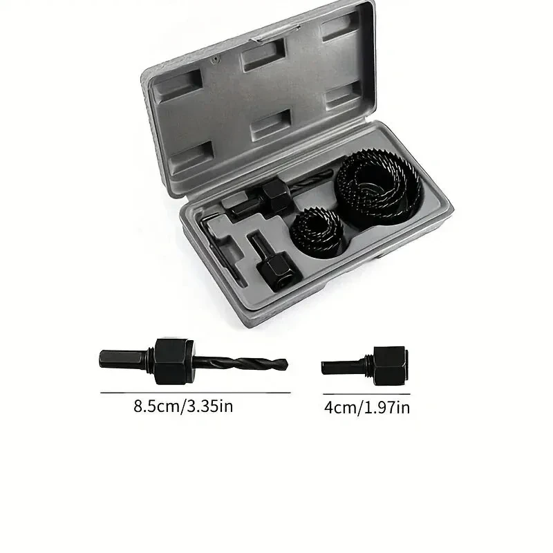 11Pcs Hole Saw Kit Durable Carbon Steel Metal Circle Power Drill Hole Cutter for Wood PVC and Plastic