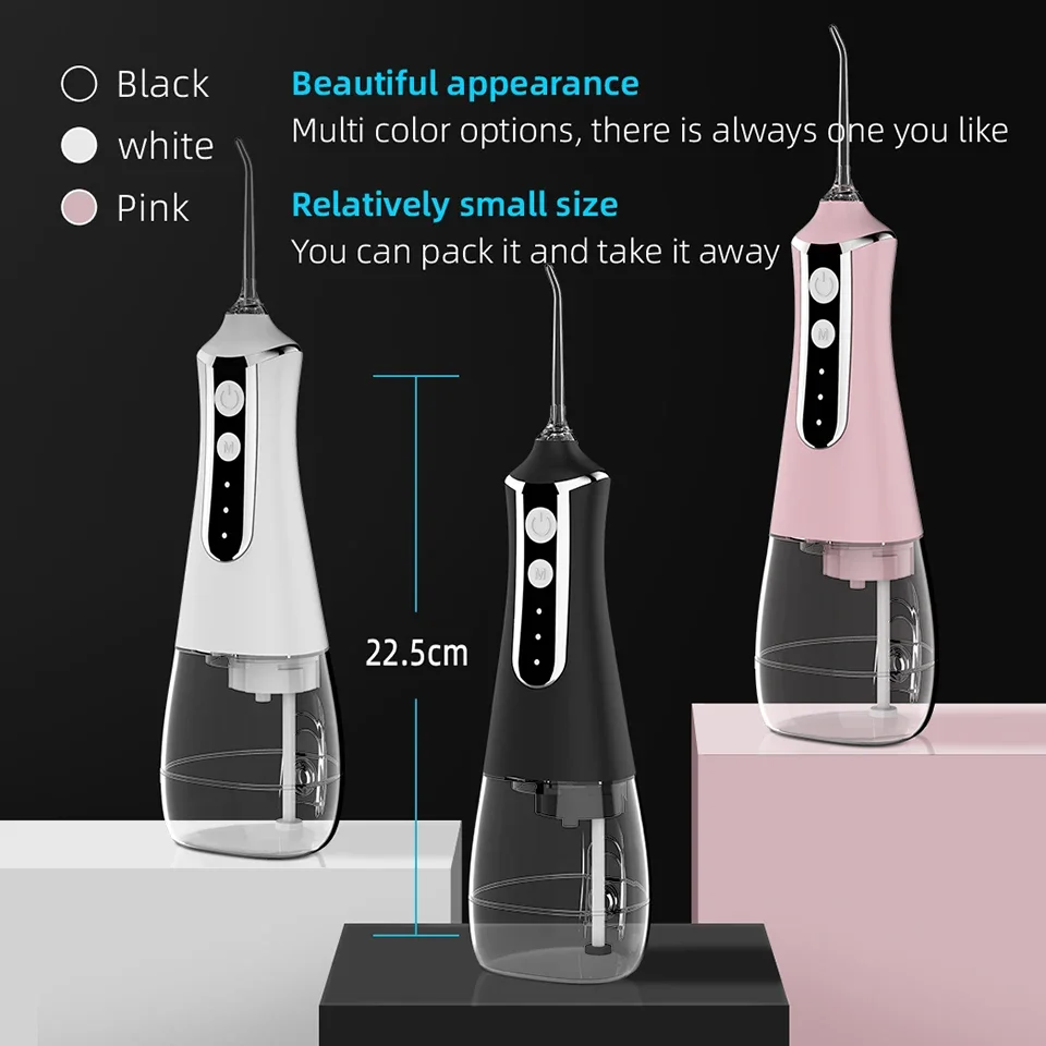 Oral Irrigator USB Rechargeable Water Flosser Portable Dental Water Jet 300ML Water Tank Waterproof Teeth Cleaner For Oral Care