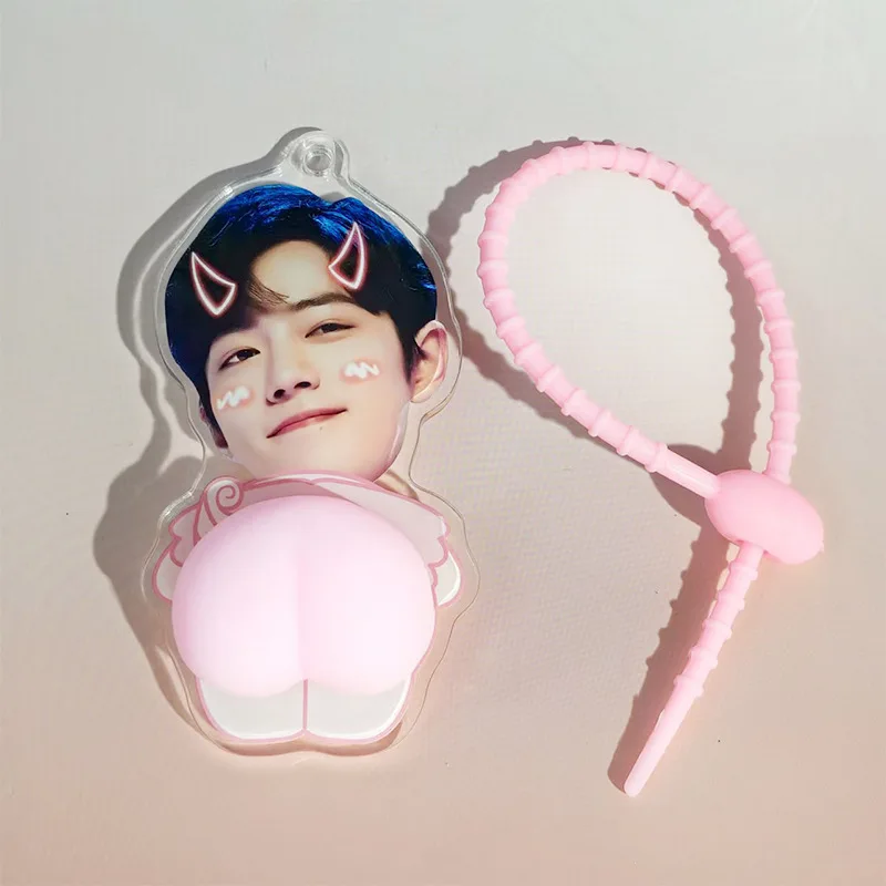 Popular Star Zhang Linghe Wang Anyu PP Pinch Le Acrylic Keychain Ming Backpack Pendant Keyring Decoration Fans Accessory Gift