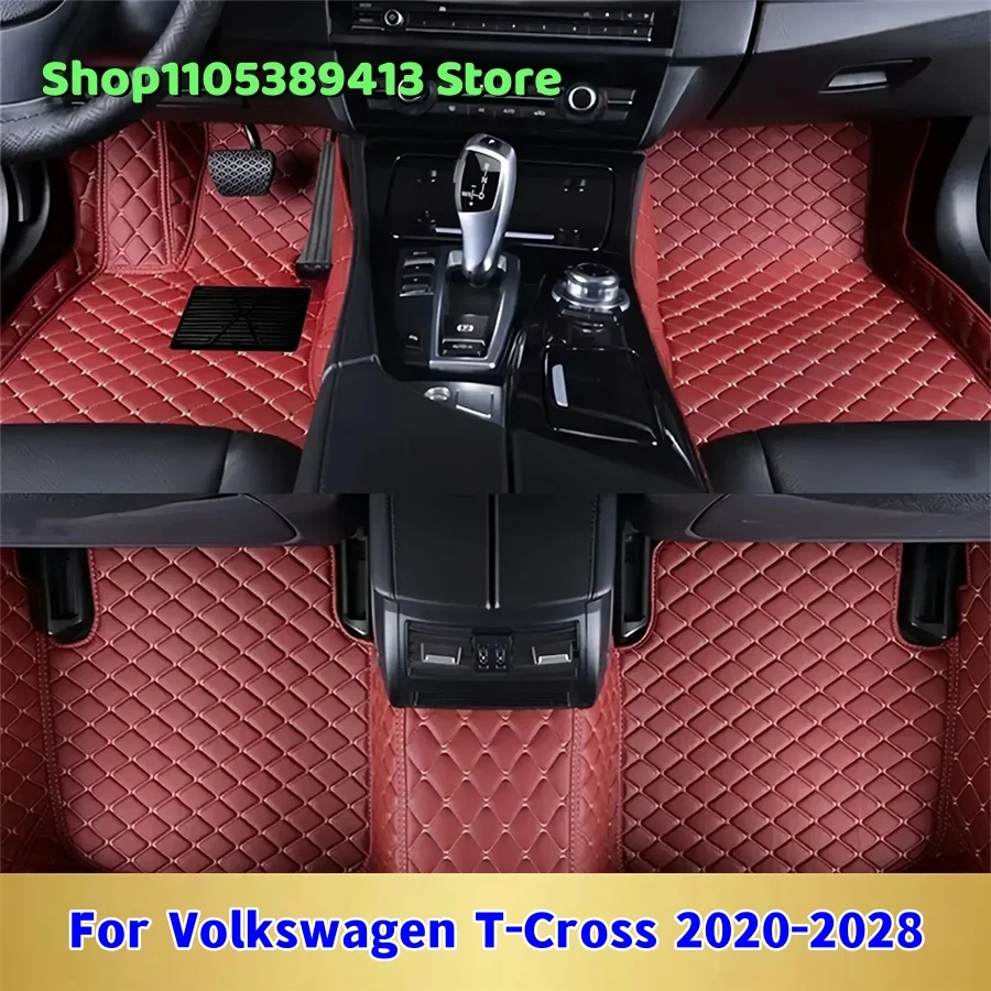 

The Mats Carpets Car Mat Accessories Leather Custom Car Floor Mats For Volkswagen T-Cross 2021 2022 2023 2024 2025 2026 2027