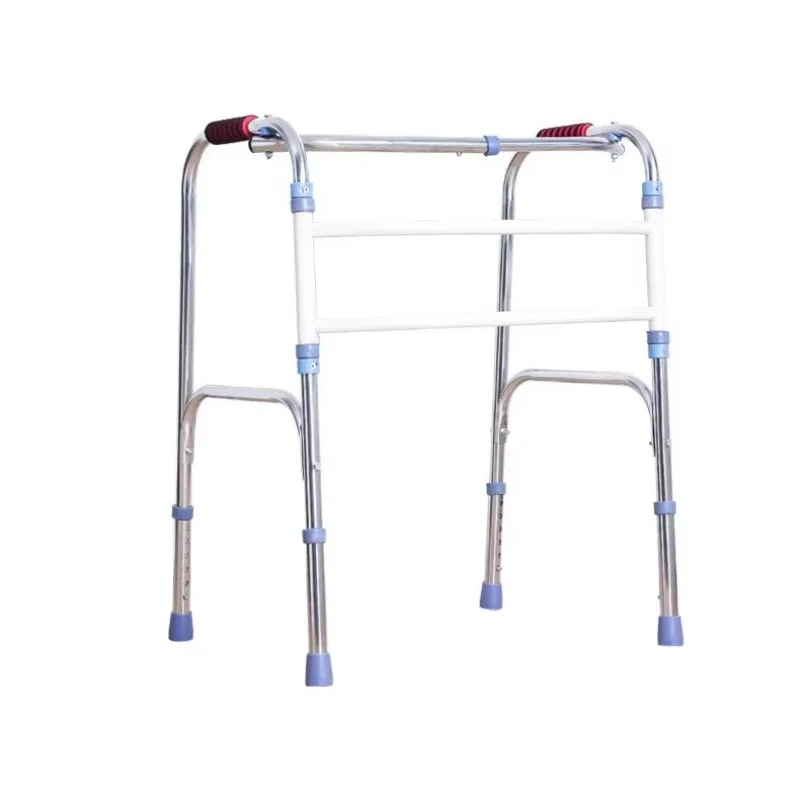 Adjustable stainless steel four-legged walker Folding rehabilitation armrest with multiple crutch walkers