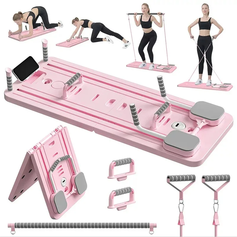 MultiFunctional Abdominal Exercise Board Auto-Rebound Fitness Resistance Bands Rebound Leg Arm Back Train For Home and Office