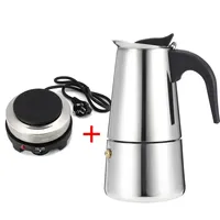 200/450ml Portable Stainless steel moka pot Espresso coffee pot with small  Electric stove Filter Percolator Coffee Kettle Pot