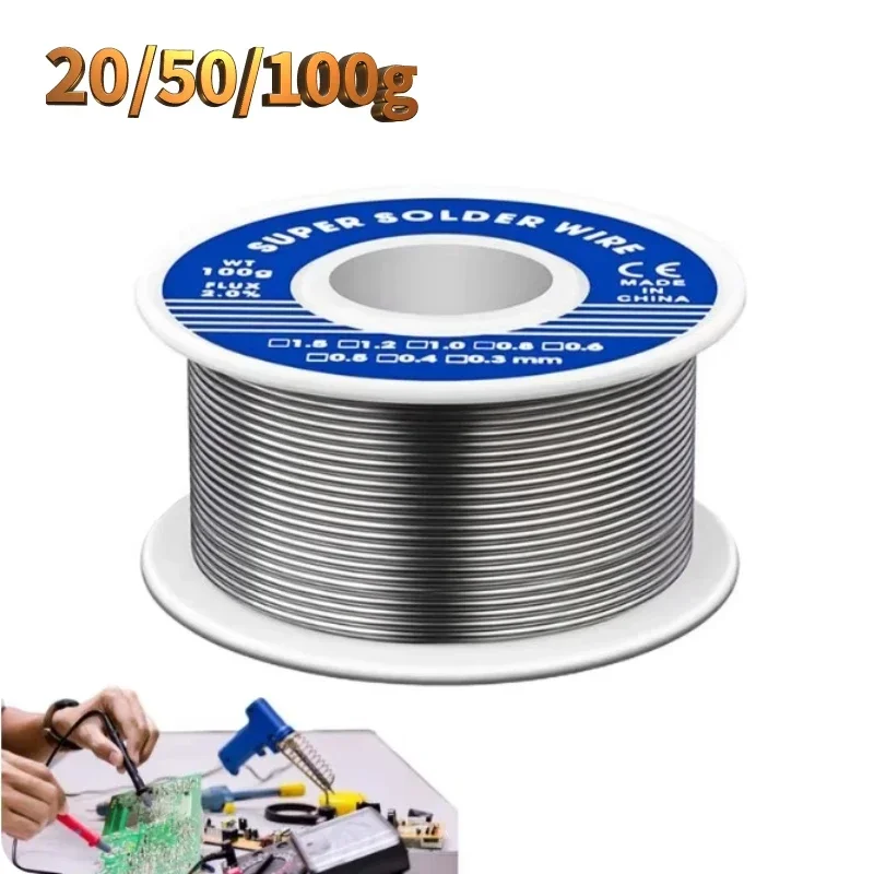 

1PC Solder Wire Rosin Core Tin Solder Wire Soldering Welding Flux 0.8mm Iron Wire Reel 20/50/100g Diamater