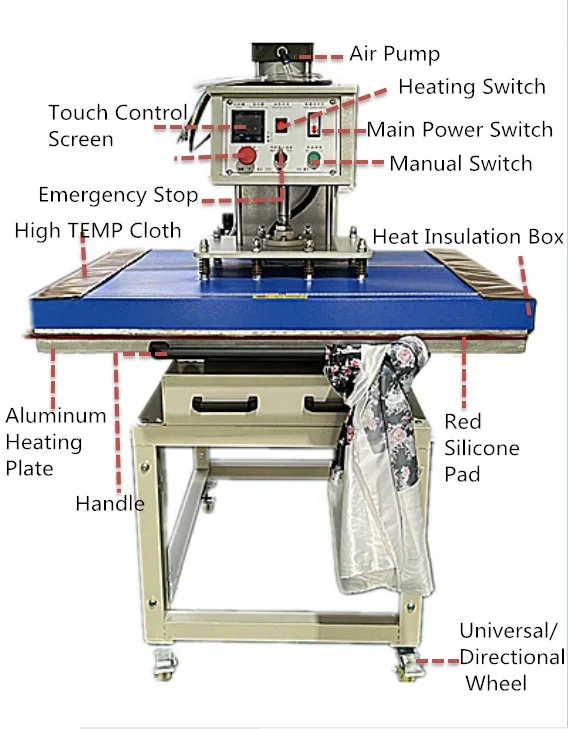 Pneumatic Heat Press 80 X 100 Heat Press Machine Garment Provided Pressure Vessel Flatbed Printer Flat Product Printable MJ 320