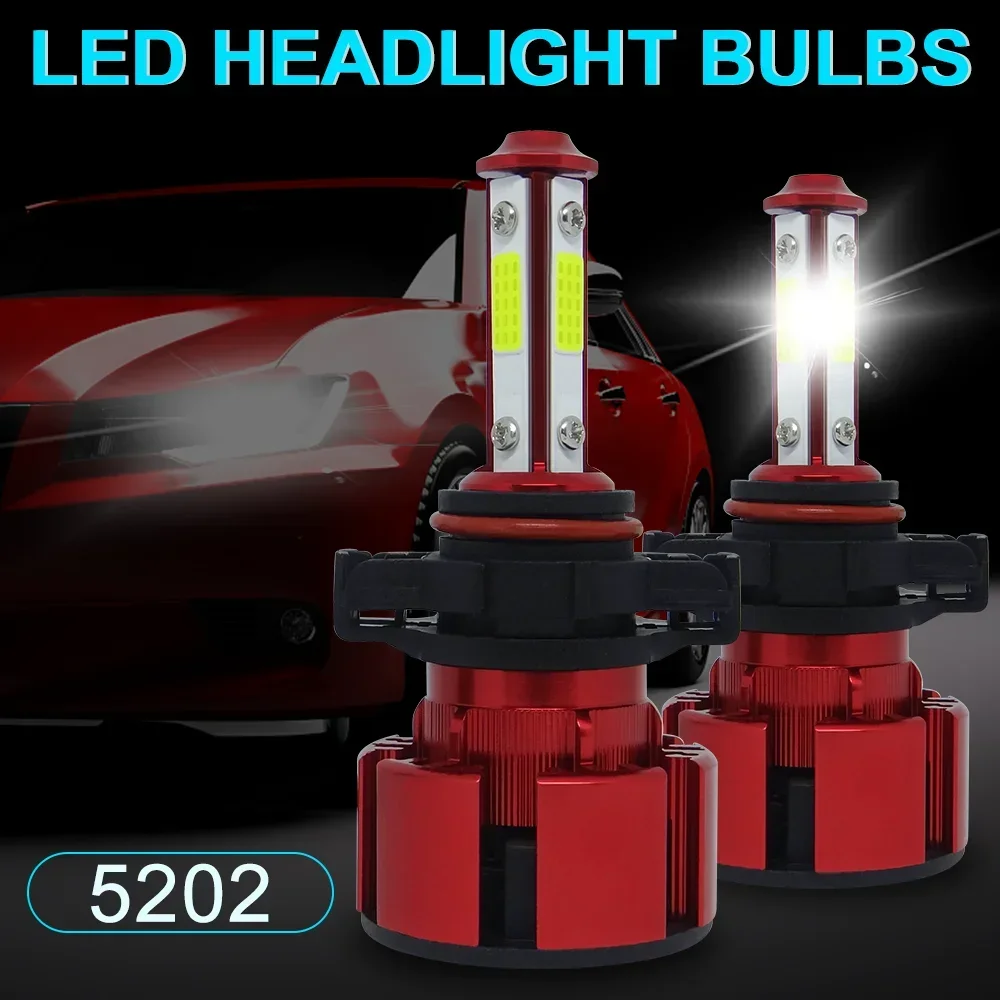 

X20 6000K 5202 LED Headlight Bulbs 44w H4 H7 H11 H13 LED Car Headlights 4 Side Lights 5202 9007 HB3 9006 COB Bulb Fog Light