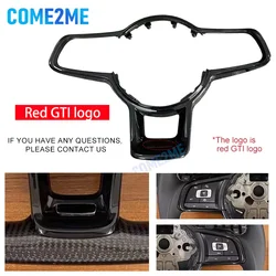 Stuurwielframe, stuurwielaccessoires met rood GTI-logo en auto-accessoires voor Volkswagen Golf 7 MK7 GTI