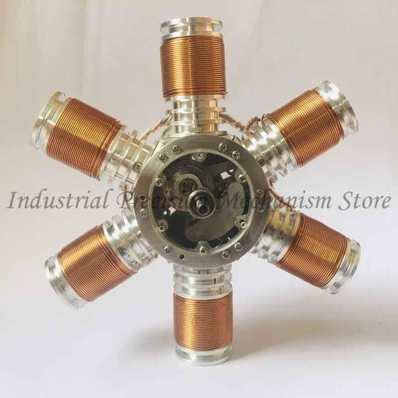 

Star-shaped 6-cylinder engine model, strong magnetic piston engine, brushless DC motor, physics teaching aids, science toys