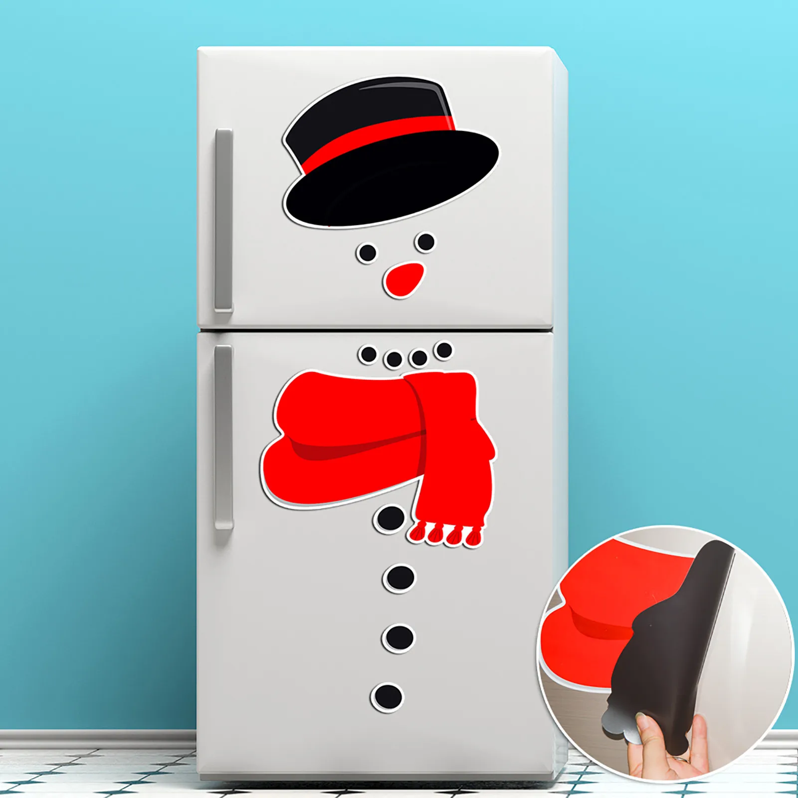 1set Snowman Fridge Magnet Magnetic Stickers Christmas Xmas Refrigerator Magnet Stickers for Kitchen Dishwasher Decor