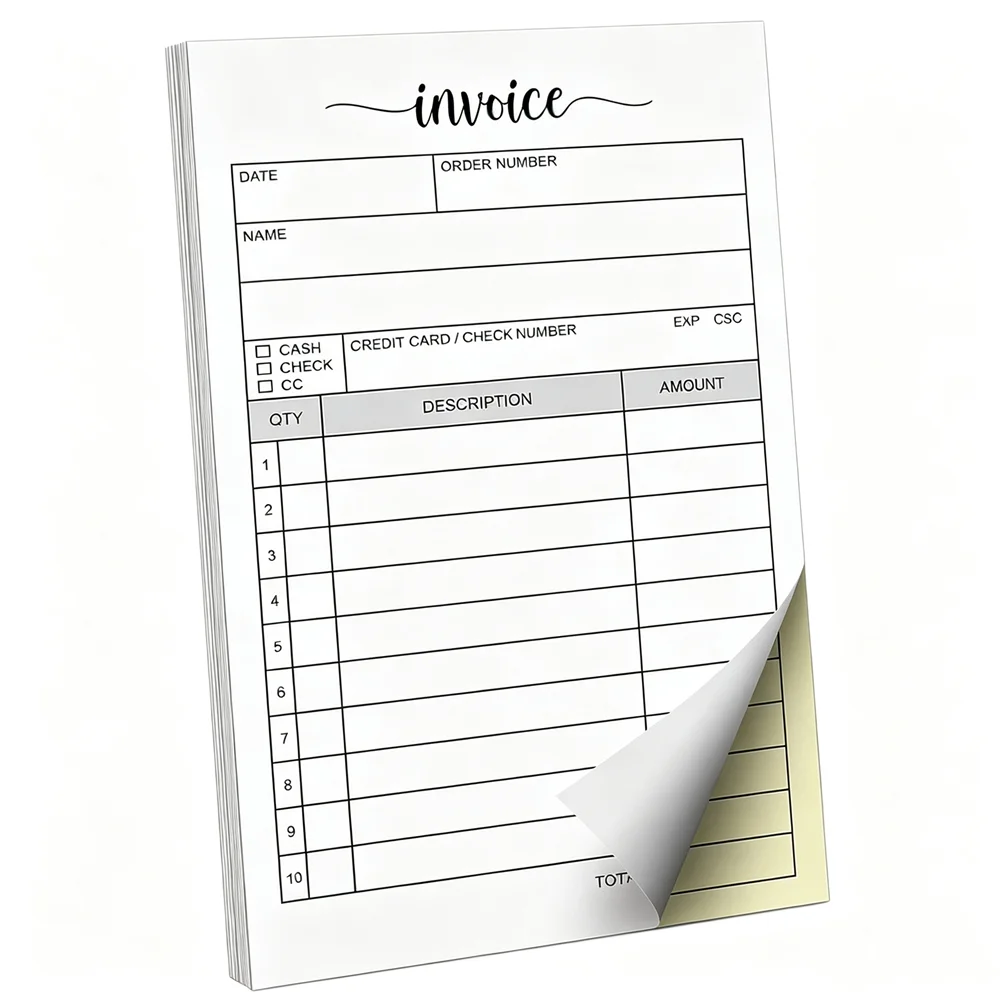 Carbon Copy Book - Invoice Receipt Book with Carbon Copies