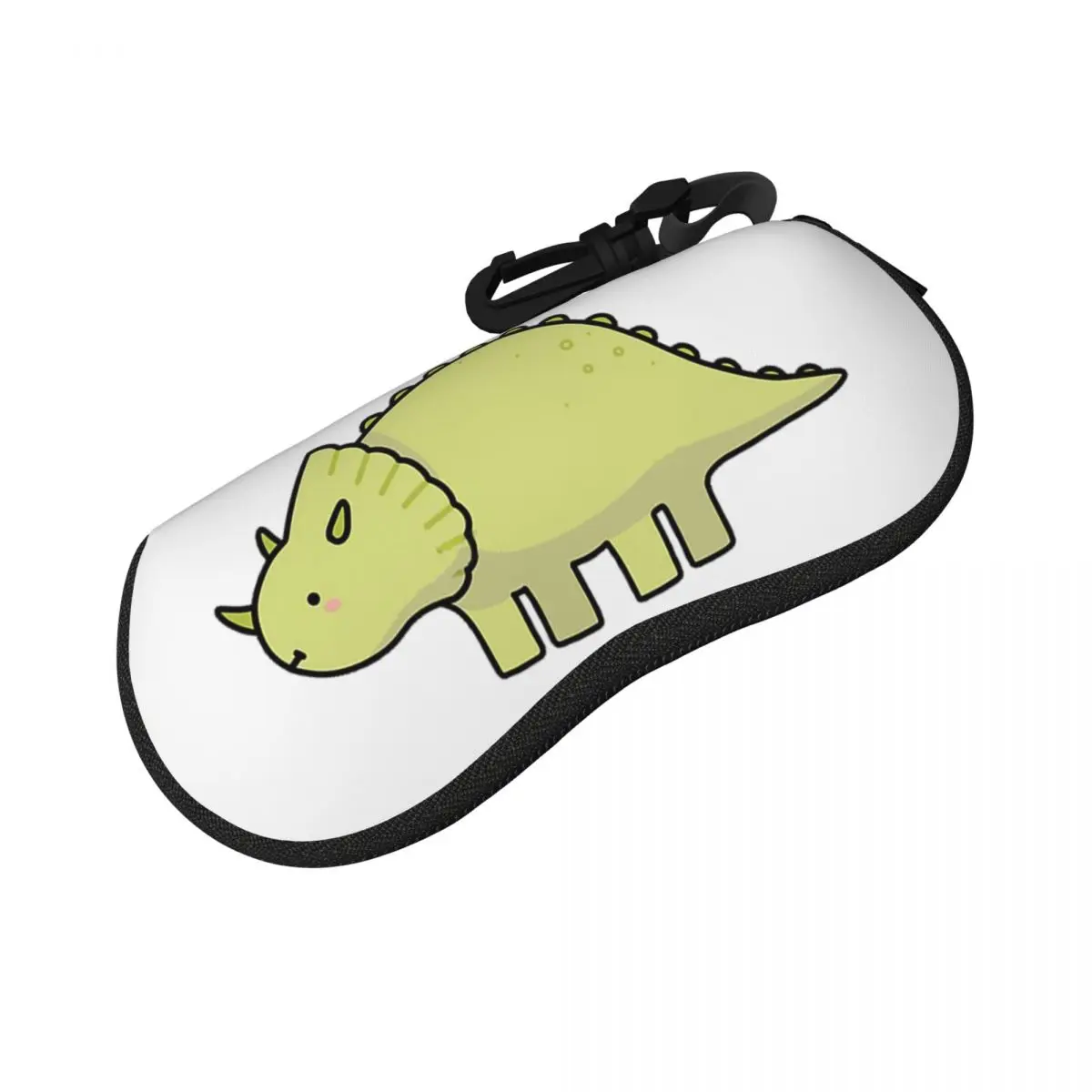 リトルディノトリケラトプス恐竜イラストシェルメガネケースポータブルサングラスボックス女性男性ソフト眼鏡バッグポーチ