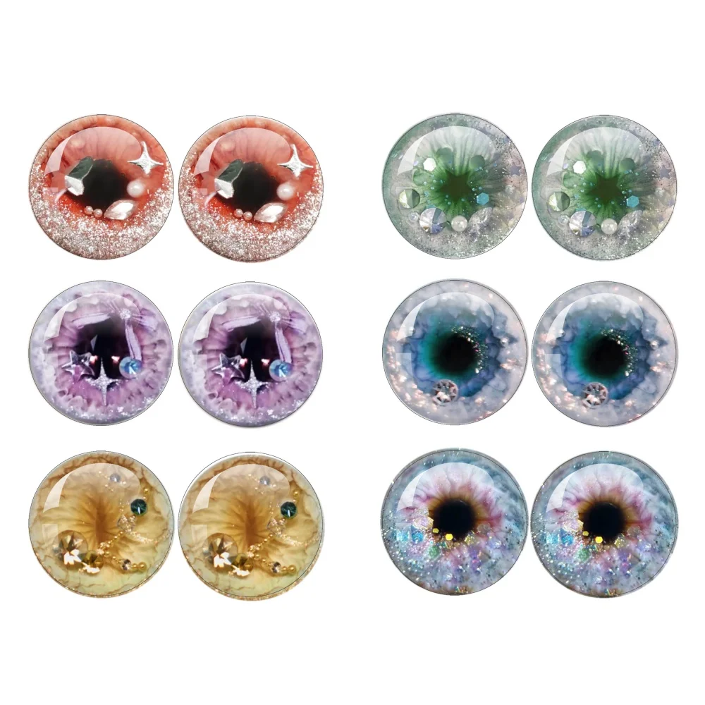 6Pairs/Bag 10MM-40MM Blythe Eyes Dolls BJD Eyes Round Glass Eyes Toys Blythe DIY Handmades Glass Eye DIY Accessories Jewelry