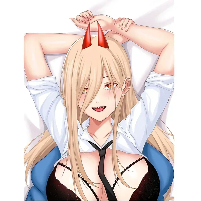 Anime Dekor Kissen bezug Kettensäge Mann Power Dakimakura Waifu Kissen bezug 2-seitiger Druck umarmen Körper Kissen bezug Geschenk