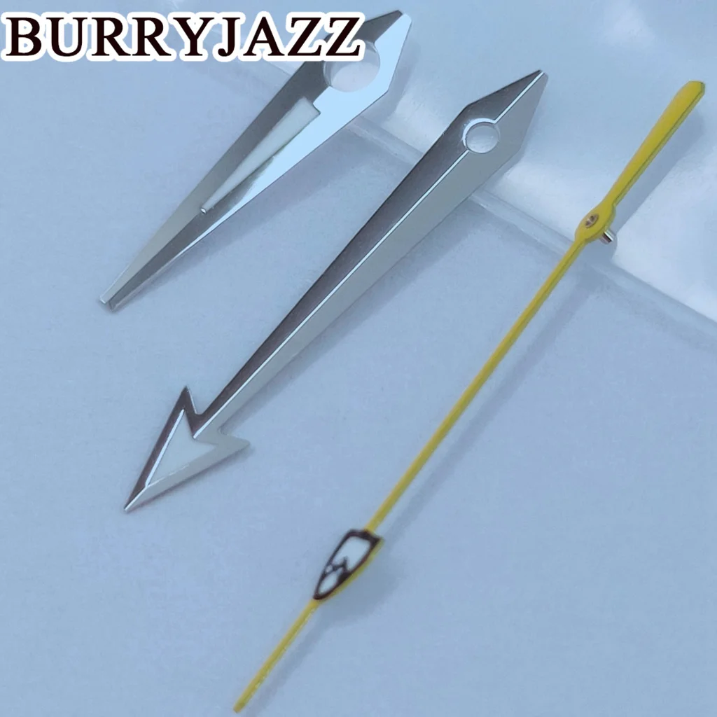 BURRYJAZZ NH35 NH36 NH38 7S26 7S36 4R35 4R36 часы серебристо-желтые стрелки зеленые светящиеся