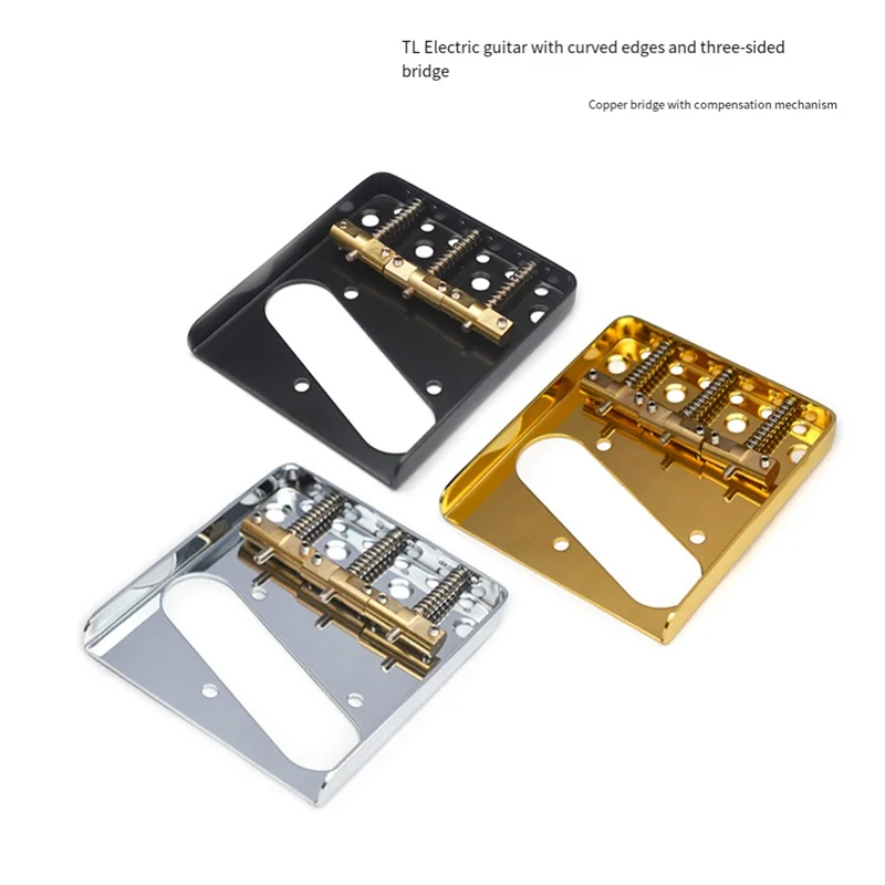 A51Q-Telecaster TL Guitar Bridge System With 3 Screw Brass Saddle Enhanced Intonation Control For Tele Guitars