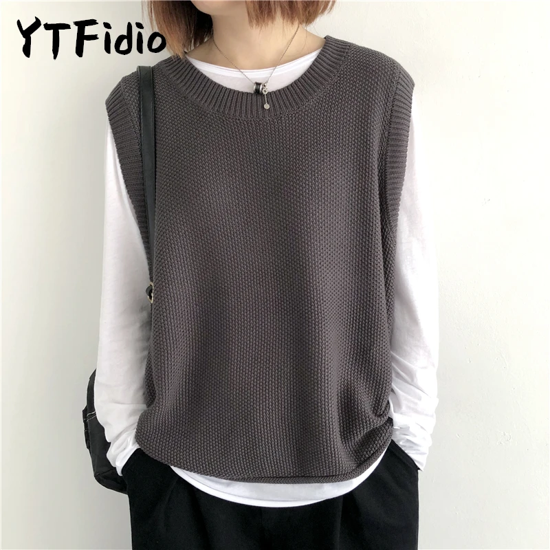 YTFidio ผ้าฝ้าย 100% เสื้อกันหนาวผู้หญิงเสื้อกั๊ก O คอลําลอง Outerwears หรูหราไม่สม่ําเสมอ Designer เสื้อผ้าผู้หญิง 170