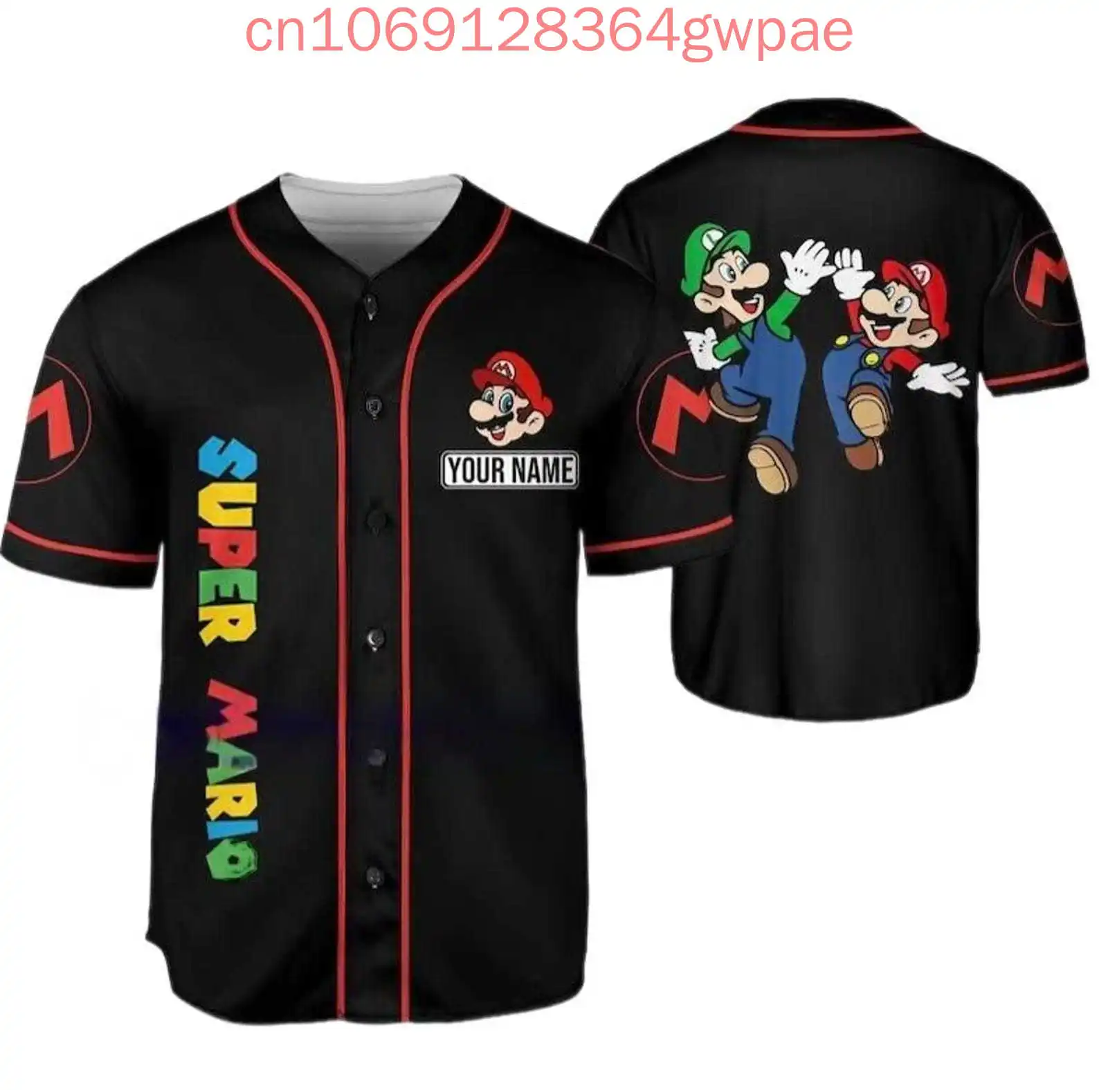 

Personalized Super Mario And Luigi Baseball Jersey Shirt Men's Women Kids Shirt Summer Casual Sports Short Sleeve Baseball Shirt