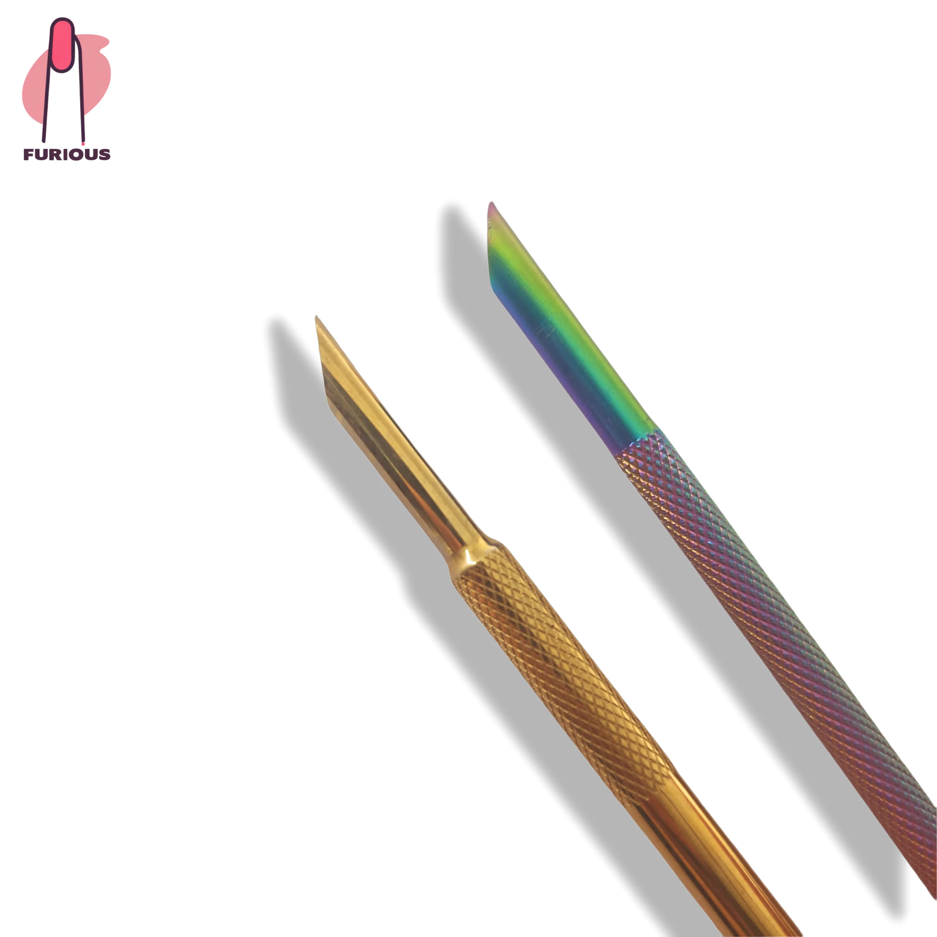 Spingipelle per unghie Strumento in acciaio inossidabile a doppia estremità per unghie Pre lucidatura Rimozione della pelle morta Strumento per il trattamento del manicure