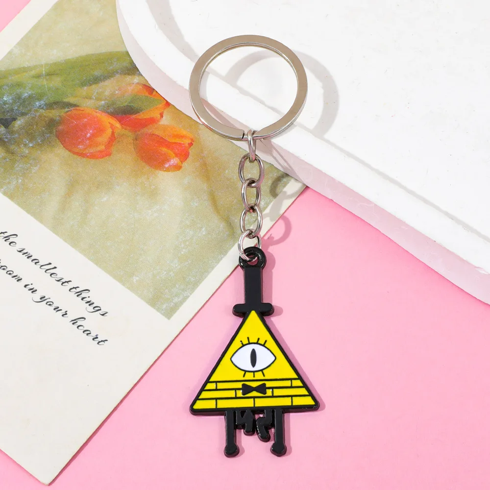 漫画 グラビティフォールズ ビル・サイファー キーホルダー アニメ ペンダント キーリング 子供 ティーン向け ヴィンテージ アクセサリー ギフト
