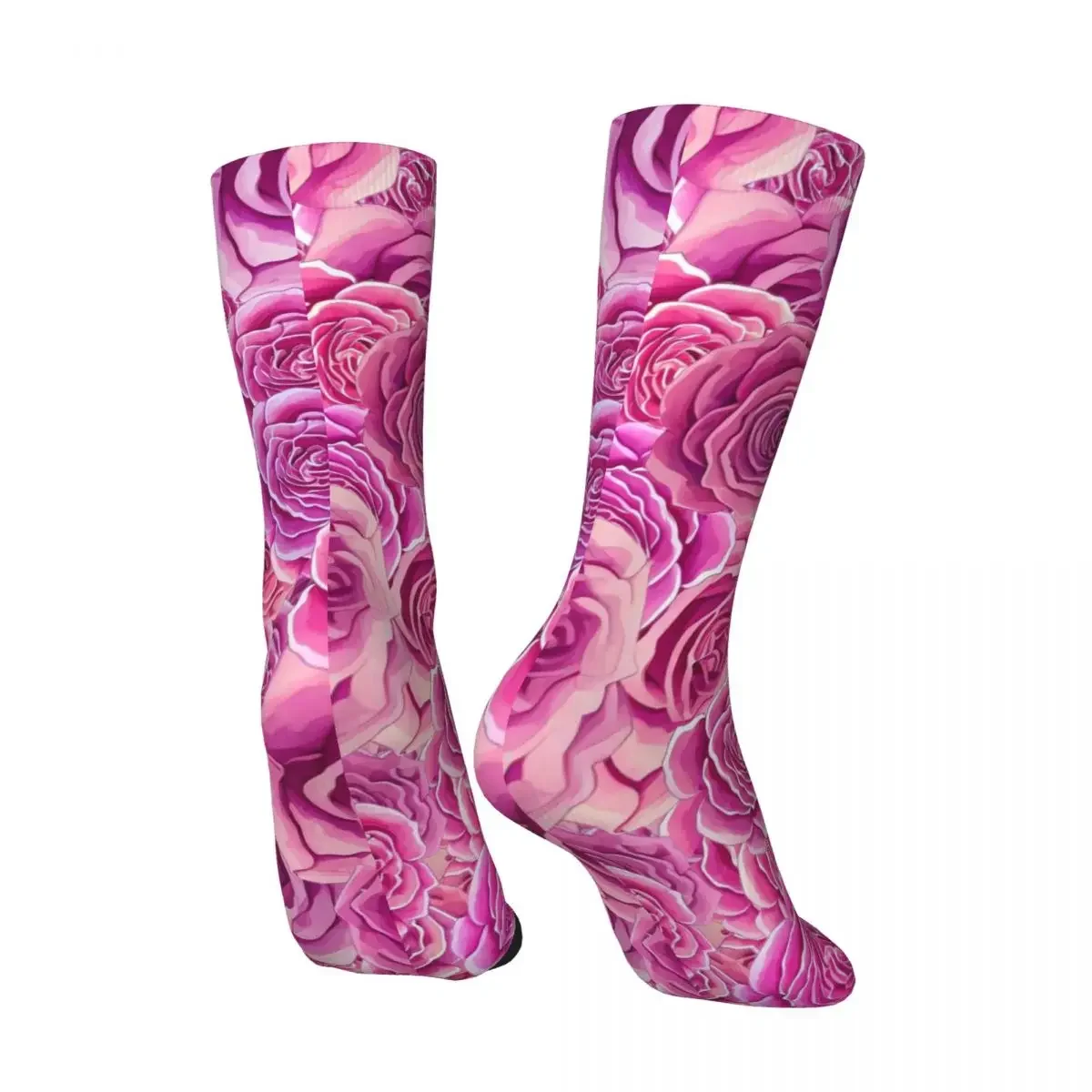 Rozen Bloemen Kousen Roze Bloemen Print Trendy Sokken Herfst Anti Slip Vrouwen Mannen Hardlopen Sport Hoge Kwaliteit