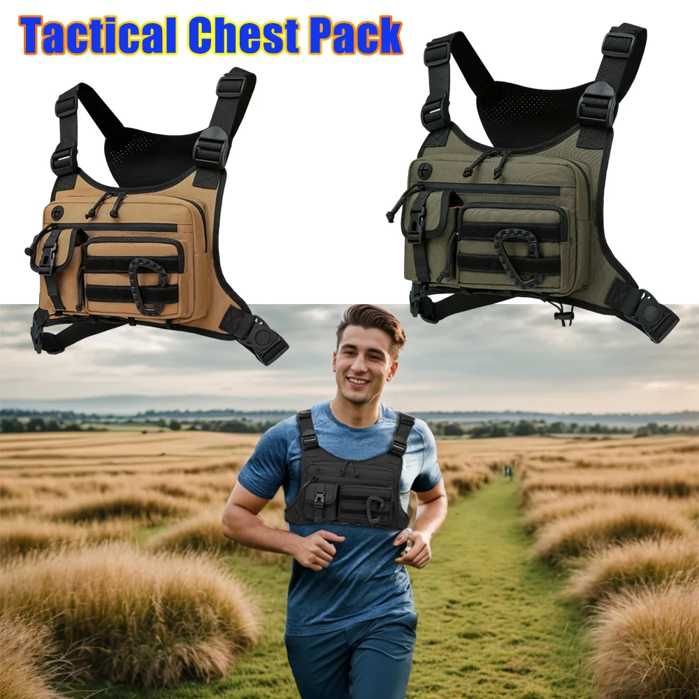 

Легкая тактическая нагрудная сумка-слинг для мужчин, камуфляжный рюкзак для бега, походов и спорта, сумка через плечо