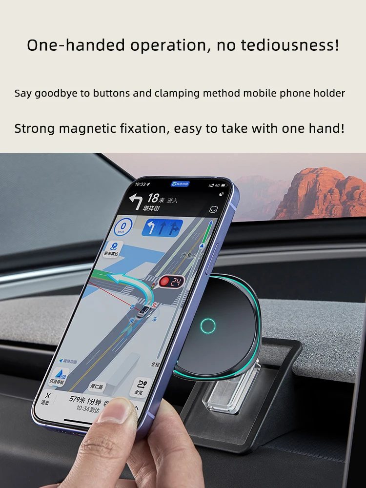 Car Phone Holder Mount for New Tesla Model3 Highland Cold air low Temperature Charg Magnetic Car Phone Support Frame Accessories