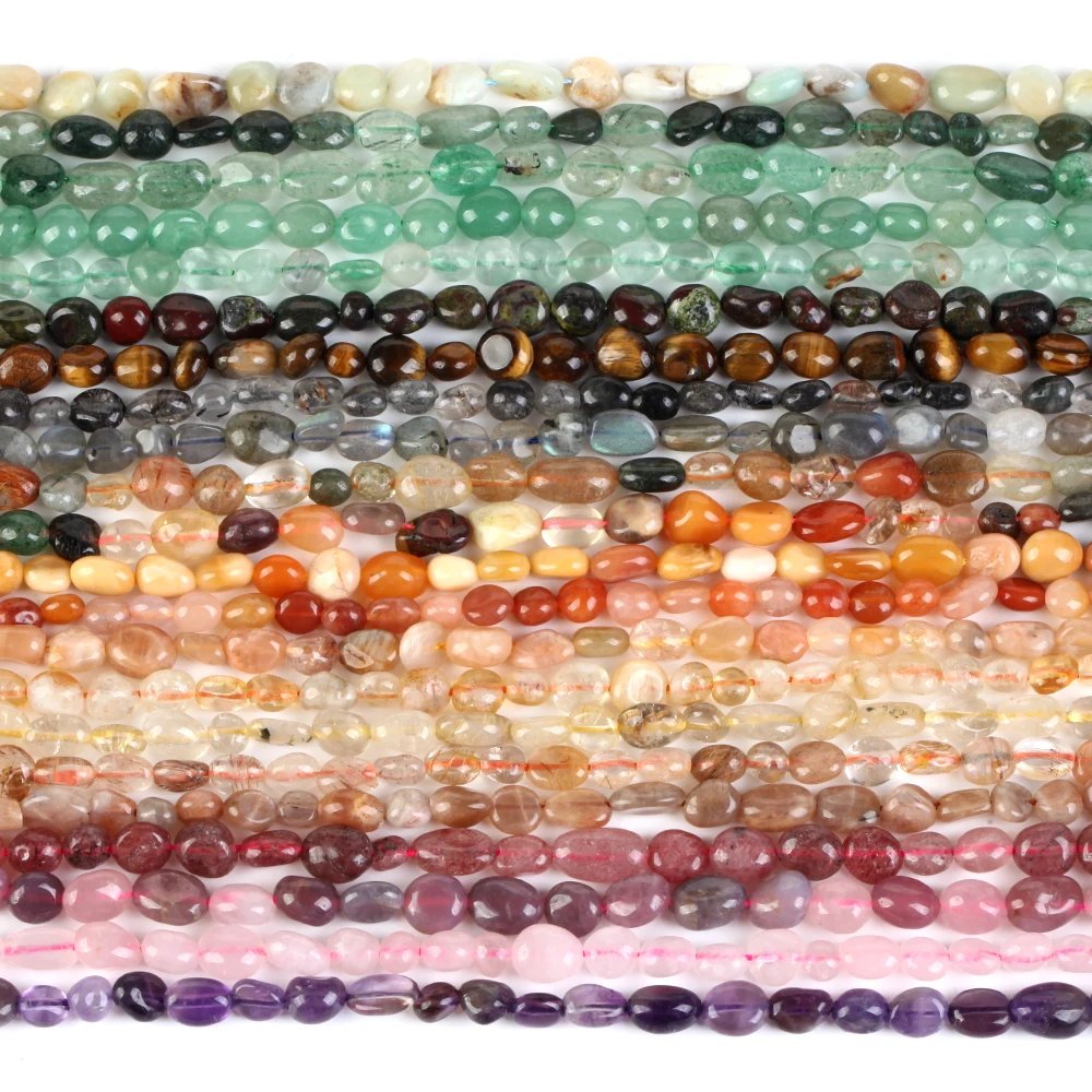 6x8mm Natural Irregular Oval Stone amethyst Rose Quartz Amazonite labradorite Beads for Jewelry Making DIY Bracelet Necklace