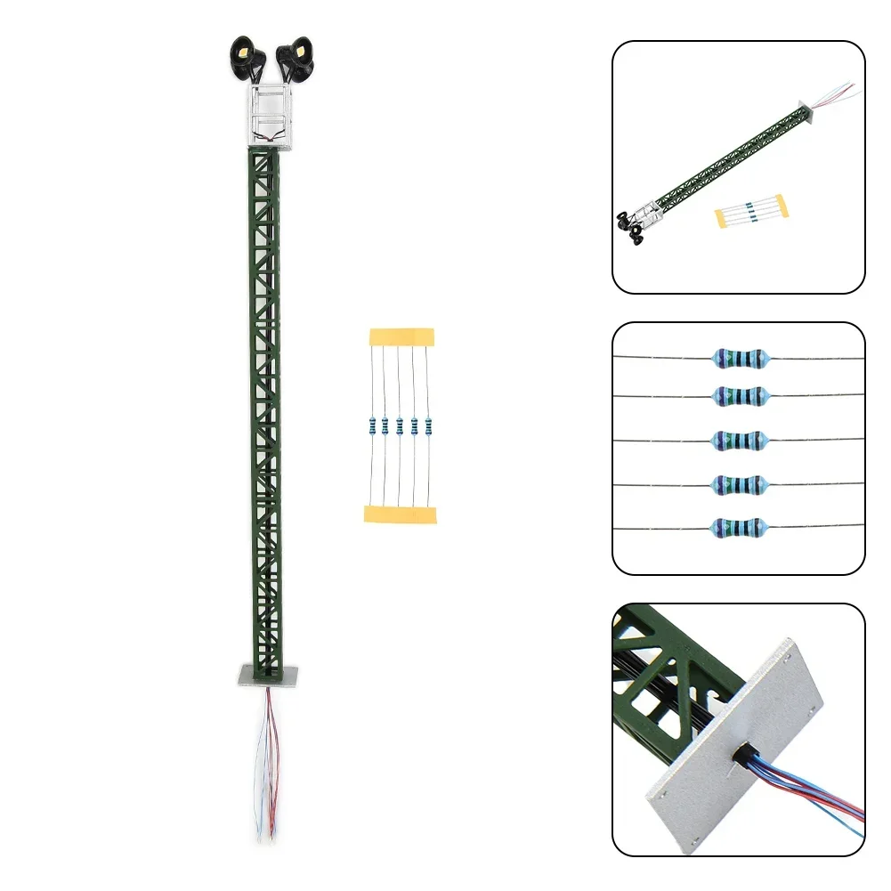 

1pc HO Scale Model Lighting Tower Model Lights Layout Lamppost For Train/ Garden/ Playground/ Stadium DIY Accessories Railway