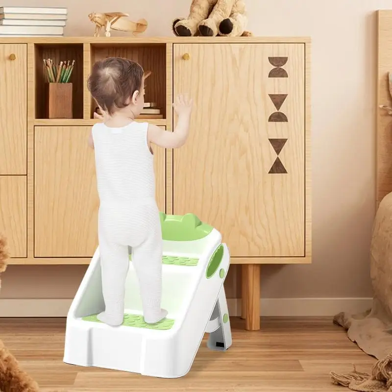 2 Step Stool for Kids Anti-Slip Anti-Tip Kids Step Stool Foldable Step Stool Ladder for Potty Training Bathroom and Kitchen