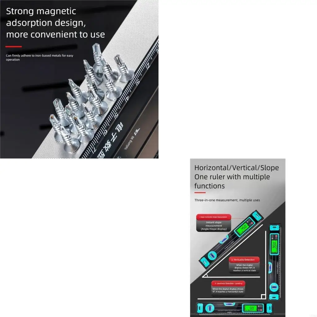 

Цифровая линейка уровня, транспортир с функцией удержания данных, электронный инклинометр