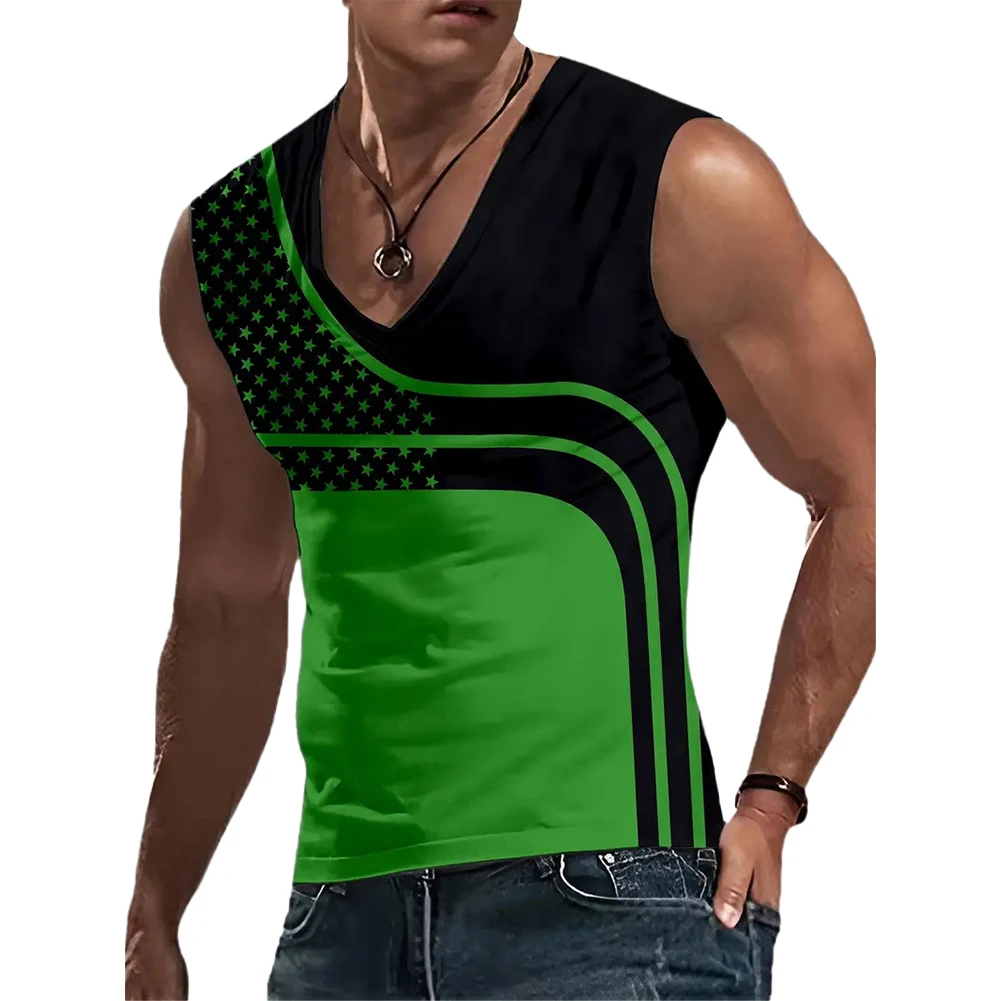 

Top Mens Vest Vacation Daily Dating Sleeveless Slim 3D Print Bodybuilding Classic Fitness Male Sports Tank Top
