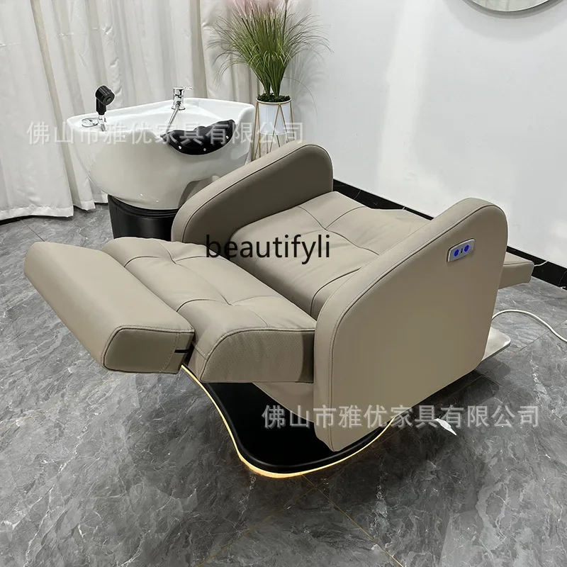

zxqHigh-end barber shop multi-functional electric shampoo bed hair salon special semi-full lying shampoo and hair cutting