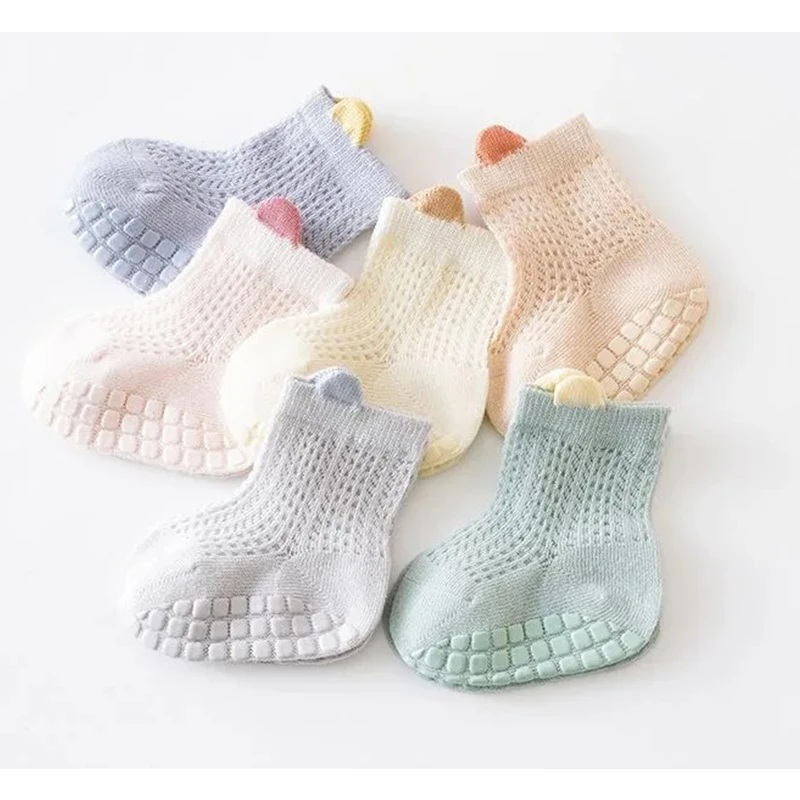 Girl Boy Baby Floor Socks Spring and Summer Non-slip Breathable Mesh Socks Baby Children Summer Cotton Cool Socks Toddler Cute